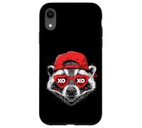 Funny Raccoon with Heart Sunglasses Cute Animal Lover Case for iPhone XR