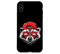 Funny Raccoon with Heart Sunglasses Cute Animal Lover Case for iPhone XS Max
