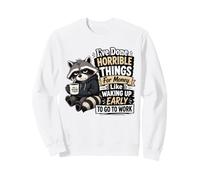 Funny Raccoon Work Quote Horrible Things For Money Graphic Sweatshirt