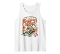 Funny Raccoon Yoga Pose Workout Downward Spiral Humor Tank Top