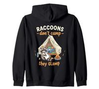 Funny Raccoons Don't Camp They Glamp Fun Zip Hoodie