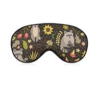 Funny Raccoons Sleep Mask Night Cover Eye for Women Men BlockLight for Airplane Travel Nap Adjustable Strap