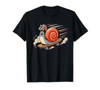 Funny Racing Snail Skateboard Mascot Vector T-Shirt