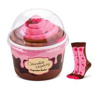 Funny Raspberry Cake Socks Box - Fun Gifts for Women Ladies Teenage Girls -Funky Novelty Cute Crazy Food Silly Cotton Socks Mothers Day Easter Valentines Christmas Birthday Gifts Stocking Fillers
