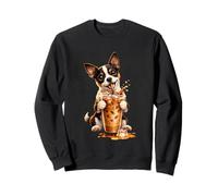 Funny Rat Terrier Dog Iced Coffee Lover Design Sweatshirt