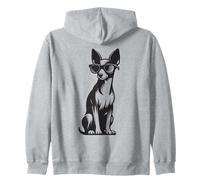 Funny Rat Terrier Dog with Sunglasses Zip Hoodie