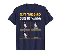Funny Rat Terrier Guide to Training Dog Obedience Trainer T-Shirt, Men, Navy Blue, Small