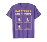 Funny Rat Terrier Guide to Training Dog Obedience Trainer T-Shirt, Men, Purple Heather, Small