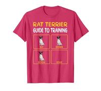 Funny Rat Terrier Guide to Training Dog Obedience Trainer T-Shirt, Men, Red Heather, Small