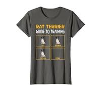 Funny Rat Terrier Guide to Training Dog Obedience Trainer T-Shirt, Women, Asphalt Grey, Small
