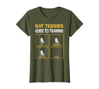 Funny Rat Terrier Guide to Training Dog Obedience Trainer T-Shirt, Women, Olive Green, Small