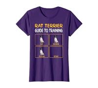 Funny Rat Terrier Guide to Training Dog Obedience Trainer T-Shirt, Women, Purple, X-Large