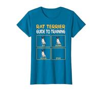 Funny Rat Terrier Guide to Training Dog Obedience Trainer T-Shirt, Women, Sapphire Blue, Large