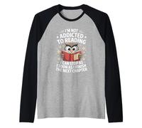 Funny Reading Addiction Saying Owl Book Lover Raglan Baseball Tee