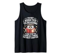 Funny Reading Addiction Saying Owl Book Lover Tank Top