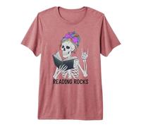 Funny Reading Rocks Literacy Coach Library Books Squad Premium T-Shirt