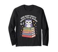 Funny Reading Saying How Many Nights Cute Owl Long Sleeve T-Shirt