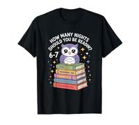 Funny Reading Saying How Many Nights Cute Owl T-Shirt