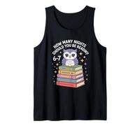 Funny Reading Saying How Many Nights Cute Owl Tank Top