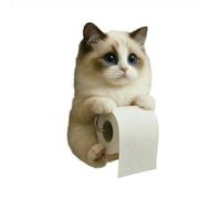 Funny Realistic Cat Toilet Roll Holder Wall Mounted - Novelty Animal Bathroom Decor Paper Towel Stand for Bathroom, Bedrooms & Kitchen,A