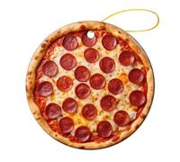 Funny Realistic Food Crispy Pizza Christmas Ceramic Ornaments for Home Decor Holiday Xmas Tree Hanging Ornament Christmas Tree Decoration Gifts for Family Friends
