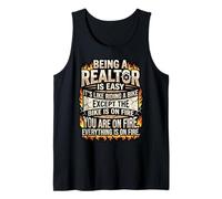 Funny Realtor Bike On Fire Real Estate Agent Tank Top