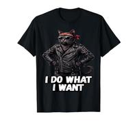 Funny Rebel Cat I Do What I Want Value Graphic T-Shirt, Men, Black, L