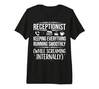Funny Receptionist Screaming Internally Job Office Design Premium T-Shirt