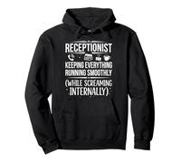 Funny Receptionist Screaming Internally Job Office Design Pullover Hoodie