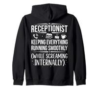 Funny Receptionist Screaming Internally Job Office Design Zip Hoodie