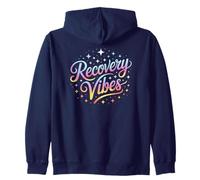 Funny RECOVERY VIBES Sobriety Squad PT Sober NA AA Recover Zip Hoodie