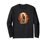 Funny RED Cycling Fox ON Road Bike in THE Forest Long Sleeve T-Shirt