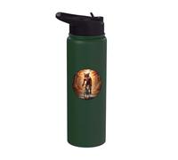 Funny RED Cycling Fox ON Road Bike in THE Forest Stainless Steel Insulated Water Bottle