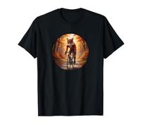 Funny RED Cycling Fox ON Road Bike in THE Forest T-Shirt