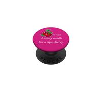 Funny Red Green Black Cherries Fruit Cartoon PopSockets Adhesive PopGrip
