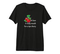Funny Red Green Black Cherries Fruit Cartoon Premium T-Shirt