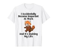 Funny Red Panda Accidentally Became Important at Work Office T-Shirt