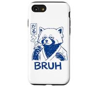 Funny Red Panda Bruh Japanese Text Anime Line Art Ironic Case for iPhone SE (2020) / 7/8