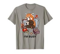 Funny Red Panda Im Busy Boba Tea Snacks Zoo Boys Girls Kids T-Shirt