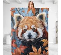 Funny Red Panda Throw Blanket - Soft Plush, Lightweight, Warm, Fuzzy Anti-Pilling Flannel Blanket for Couch, Bedroom, Travel, Bed - Perfect Comfy Gift for Kids and Adults 50in×60in