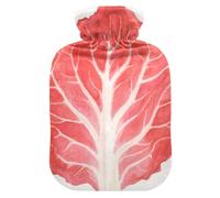Funny Red Vegetable Leaf hot Water Bottles with Soft Cover, 2L Warm Compress for Pain Relief