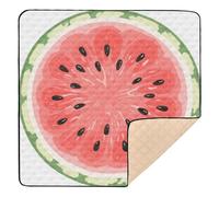 Funny Red Watermelon Cross Section Pattern Large Non-Slip Baby Play Mat for Floor Comfortable Tummy Time Mat for Baby Toddler Infant, 50'' x 50''