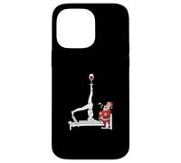 Funny Reformer Pilates with Christmas Santa clause and wine Case for iPhone 14 Pro Max