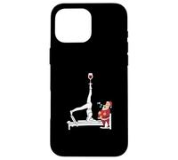 Funny Reformer Pilates with Christmas Santa clause and wine Case for iPhone 16 Pro Max