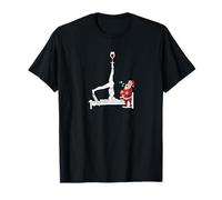 Funny Reformer Pilates with Christmas Santa Clause and Wine T-Shirt