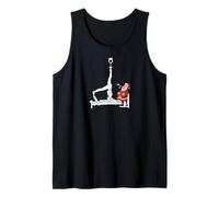 Funny Reformer Pilates with Christmas Santa Clause and Wine Tank Top