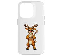 Funny Reindeer Wearing Sunglasses Playing Ukulele Case for iPhone 14 Pro