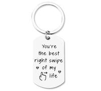 Funny Relationship Gifts for Boyfriend You’re The Best Right Swipe of My Life Keychain Online Dating Gifts for Him Long Distance Key Chains Boyfriend Gifts for Christmas Anniversary Valentines Day,