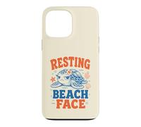Funny Resting Beach Face Sea Turtle Grumpy Ocean Coastal Art Case for iPhone 13 Pro Max