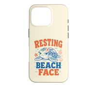 Funny Resting Beach Face Sea Turtle Grumpy Ocean Coastal Art Case for iPhone 16 Pro